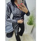 Nagyon elegáns strasszkövekkel díszített overál (fekete)