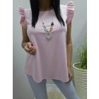 Csinos vállán fodros felső nyaklánccal (púder rózsaszín)