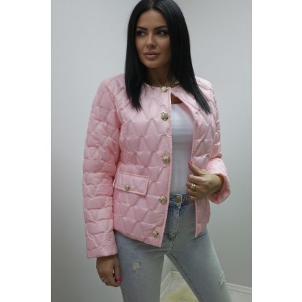 Nagyon csinos gombos steppelt dzseki (rózsaszín)