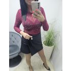 Gyönyörű kövekkel kirakott tüllbody (burgundi)