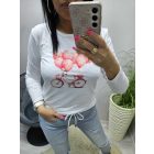 Csinos kerékpár lufival mintás hosszú ujjú felső 